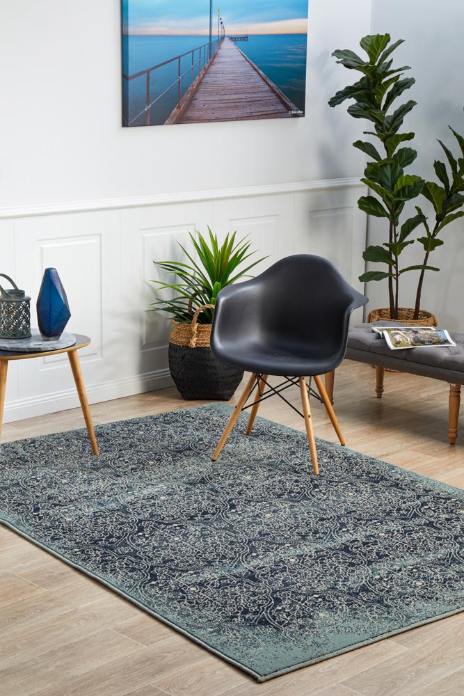 Cambridge Mayfair Edge Denim Rug.