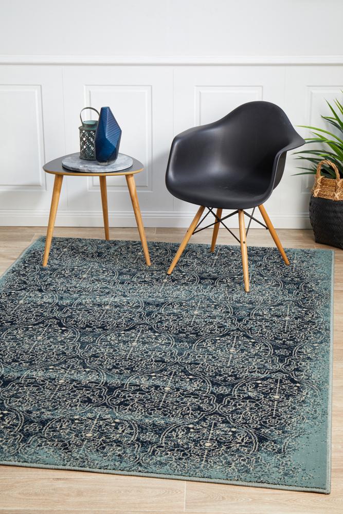 Cambridge Mayfair Edge Denim Rug.