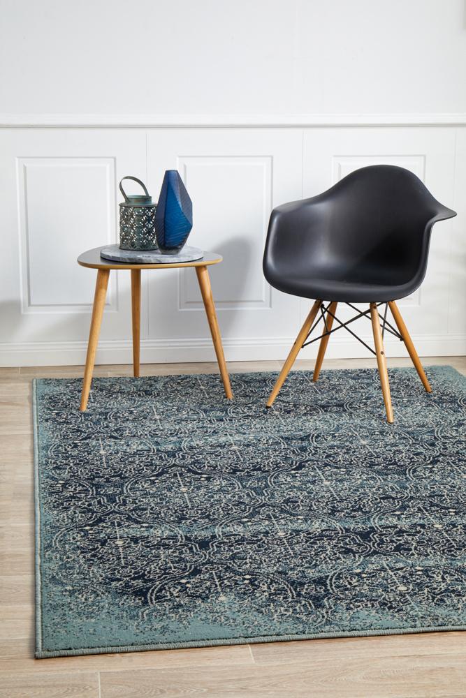 Cambridge Mayfair Edge Denim Rug.