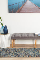 Cambridge Mayfair Stem Navy Runner Rug.