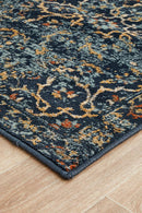 Cambridge Mayfair Stem Navy Runner Rug.