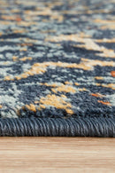 Cambridge Mayfair Stem Navy Runner Rug.