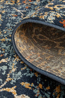 Cambridge Mayfair Stem Navy Runner Rug.