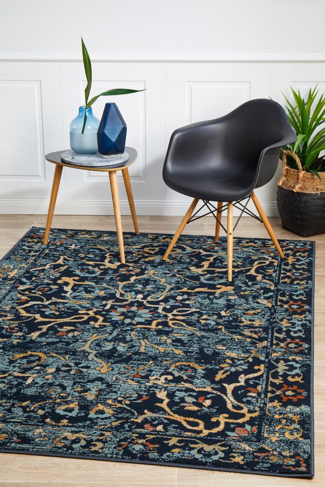 Cambridge Mayfair Stem Navy Rug.