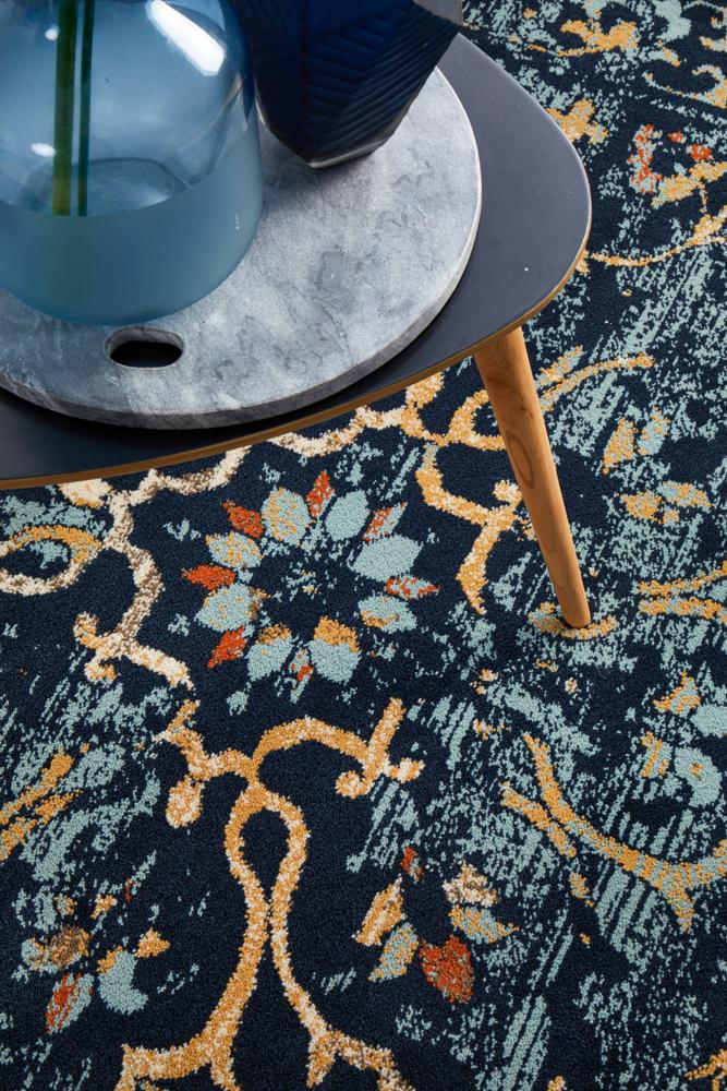 Cambridge Mayfair Stem Navy Rug.