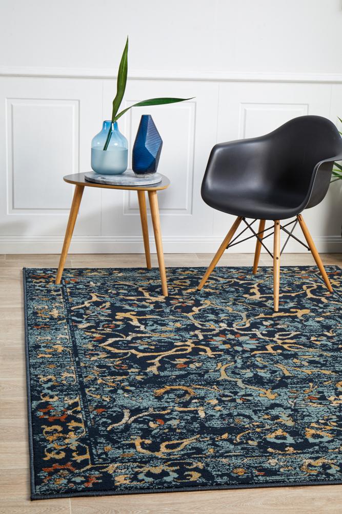 Cambridge Mayfair Stem Navy Rug.