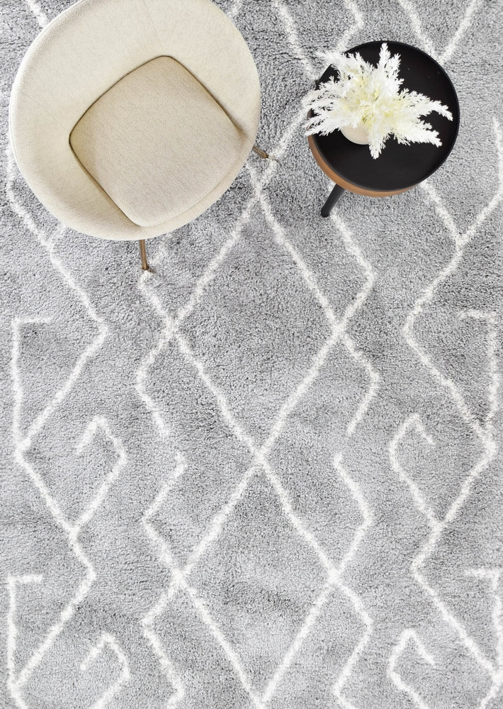 Palermo Shaggy Rug 0A432A Cream Grey.