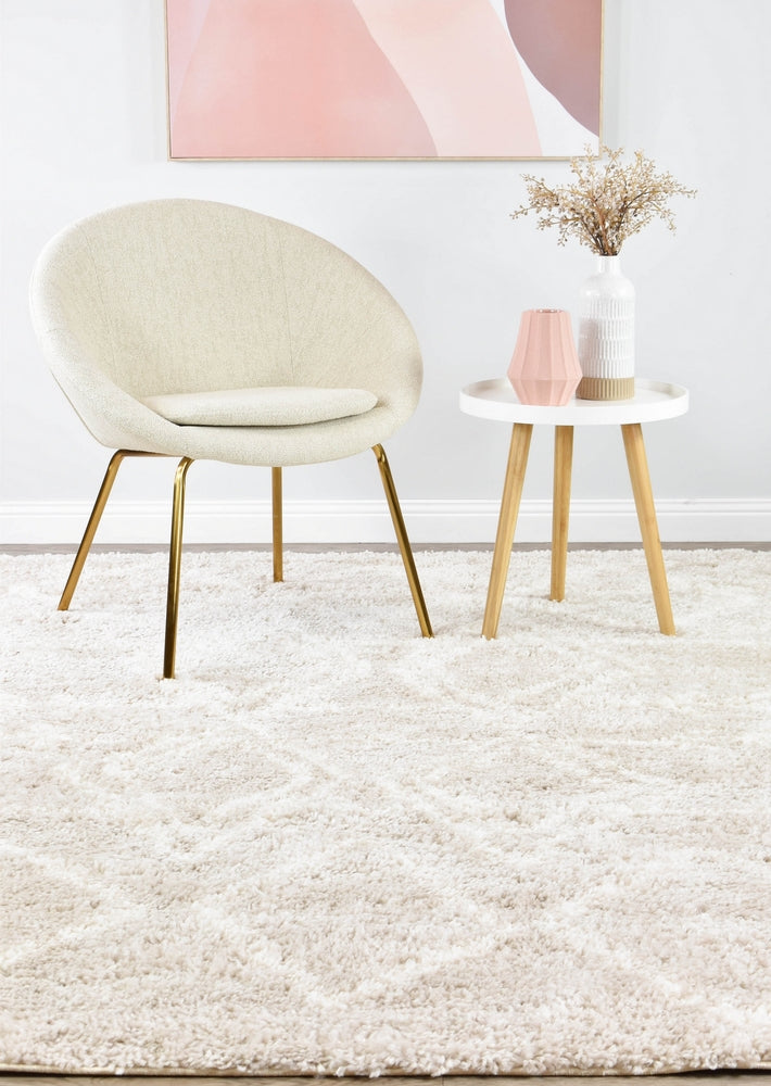 Palermo Shaggy Rug 0B482A Cream Beige.