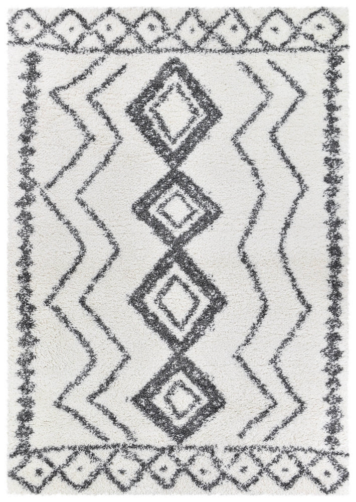 Palermo Shaggy Rug 0B496A Dark Grey.