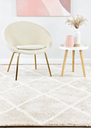 Palermo Shaggy Rug 1562A Cream Beige.