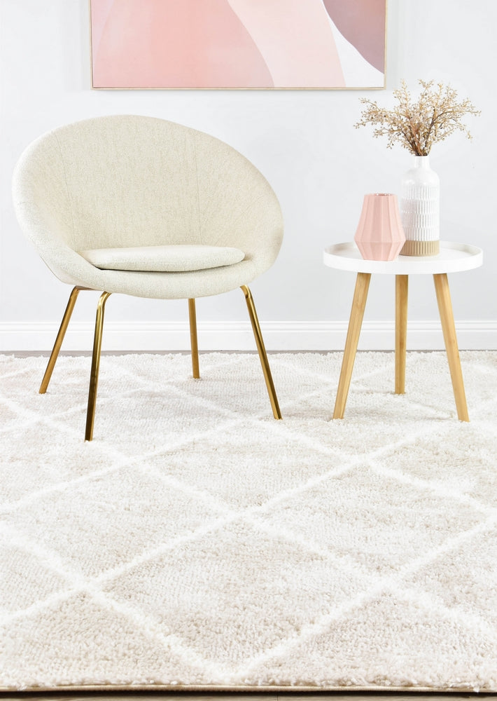 Palermo Shaggy Rug 1562A Cream Beige.