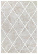 Palermo Shaggy Rug 1562A Cream Beige.