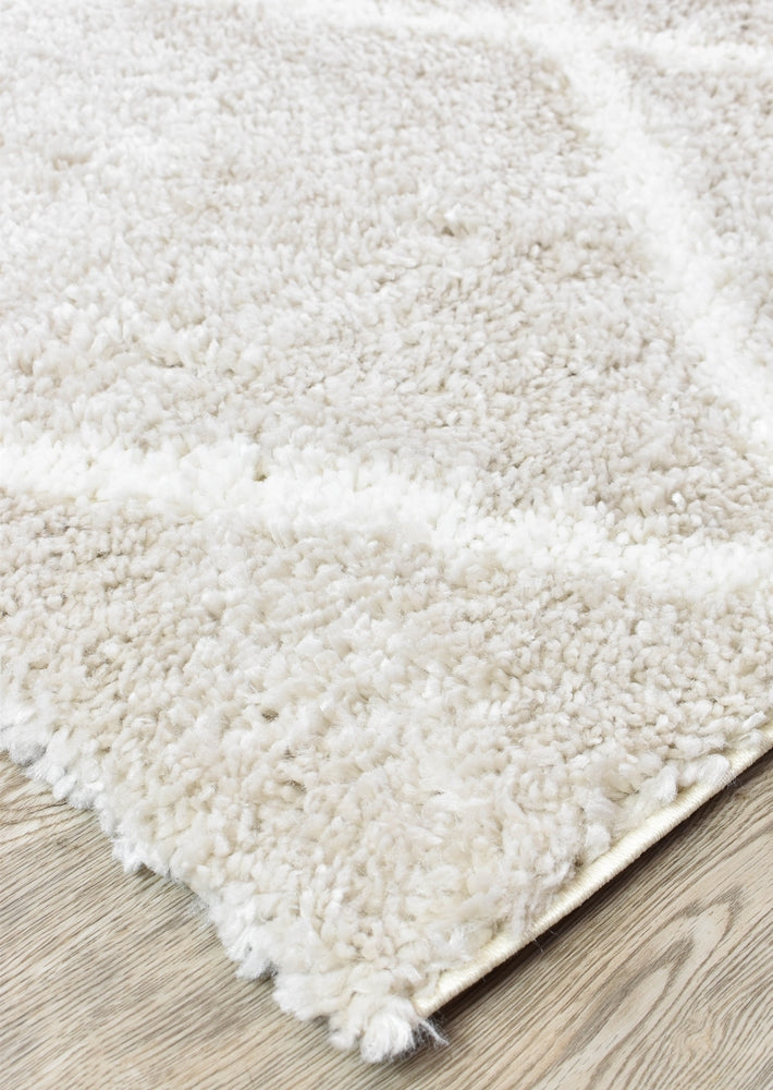 Palermo Shaggy Rug 1562A Cream Beige.