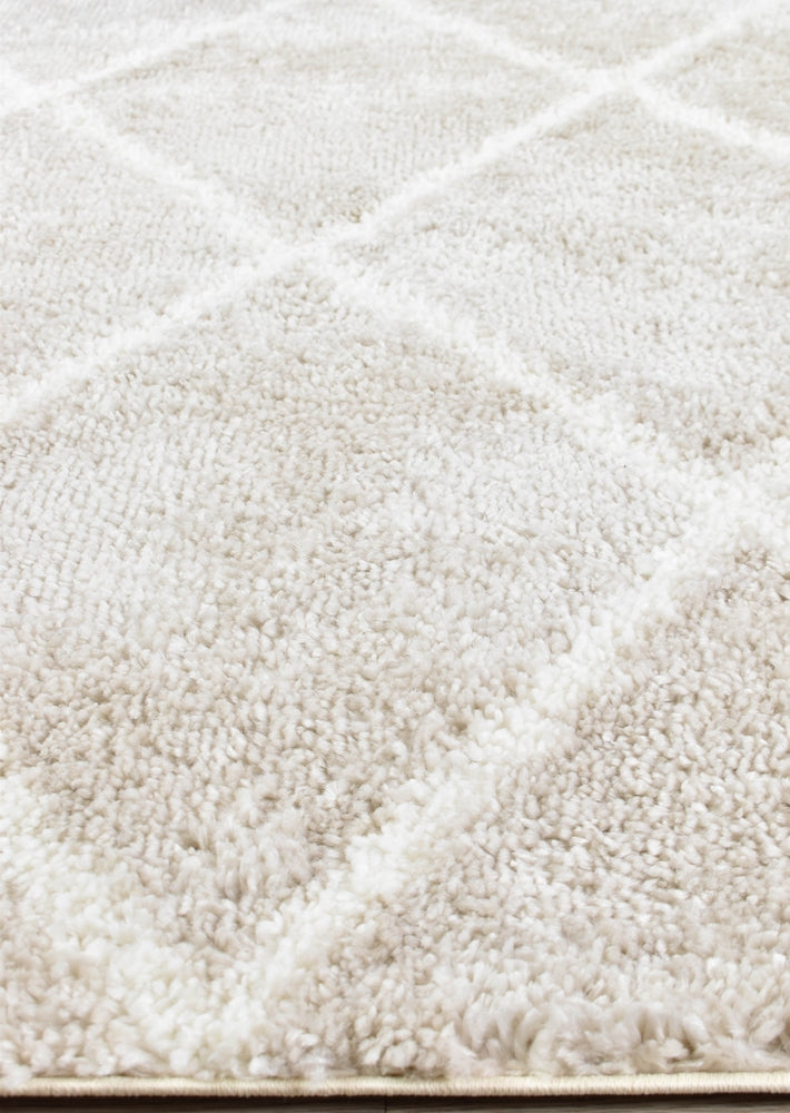 Palermo Shaggy Rug 1562A Cream Beige.