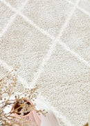 Palermo Shaggy Rug 1562A Cream Beige.