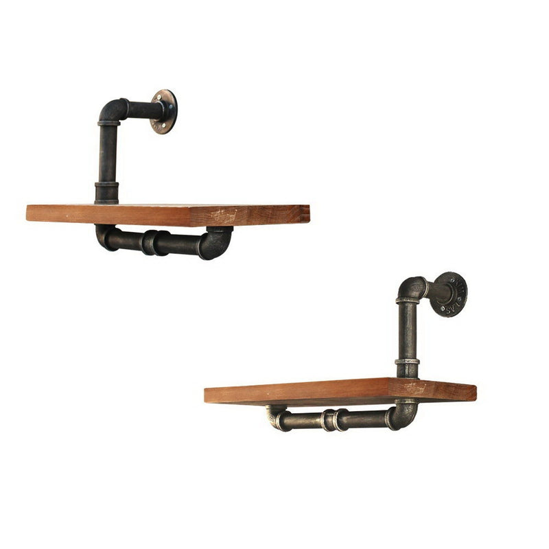 Wall Shelves Rustic Bookshelf Retro Display Shelves Industrial DIY Pipe Shelf Floating Brackets.