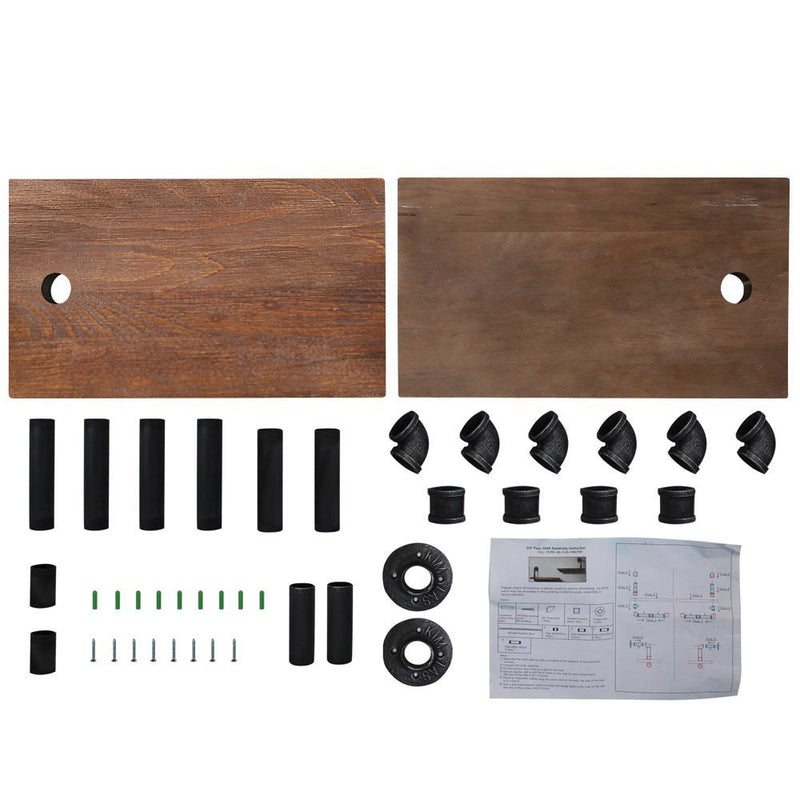 Wall Shelves Rustic Bookshelf Retro Display Shelves Industrial DIY Pipe Shelf Floating Brackets.