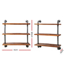 Display Shelves Wall Brackets Bookshelf Industrial DIY Pipe Shelf Rustic.