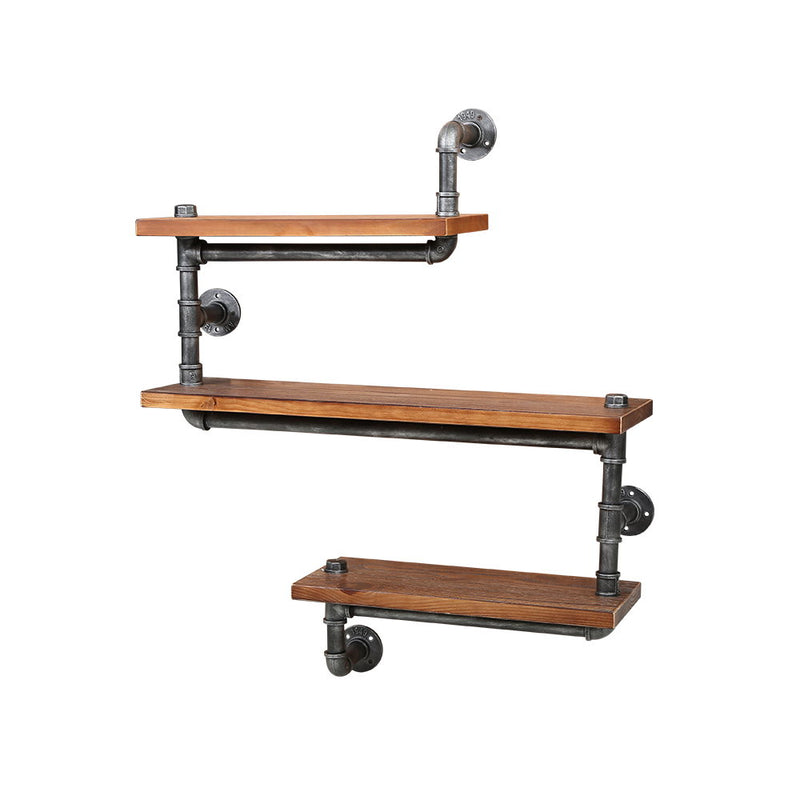 Display Shelves Rustic Bookshelf Industrial DIY Pipe Shelf Wall Brackets.