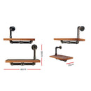 Display Shelves Rustic Bookshelf Industrial DIY Pipe Shelf Wall Brackets