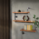 Display Shelves Rustic Bookshelf Industrial DIY Pipe Shelf Wall Brackets.