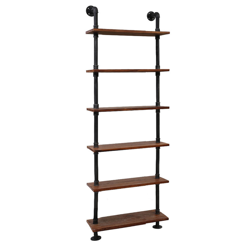 Rustic Wall Shelves Display Bookshelf Industrial DIY Pipe Shelf Brackets