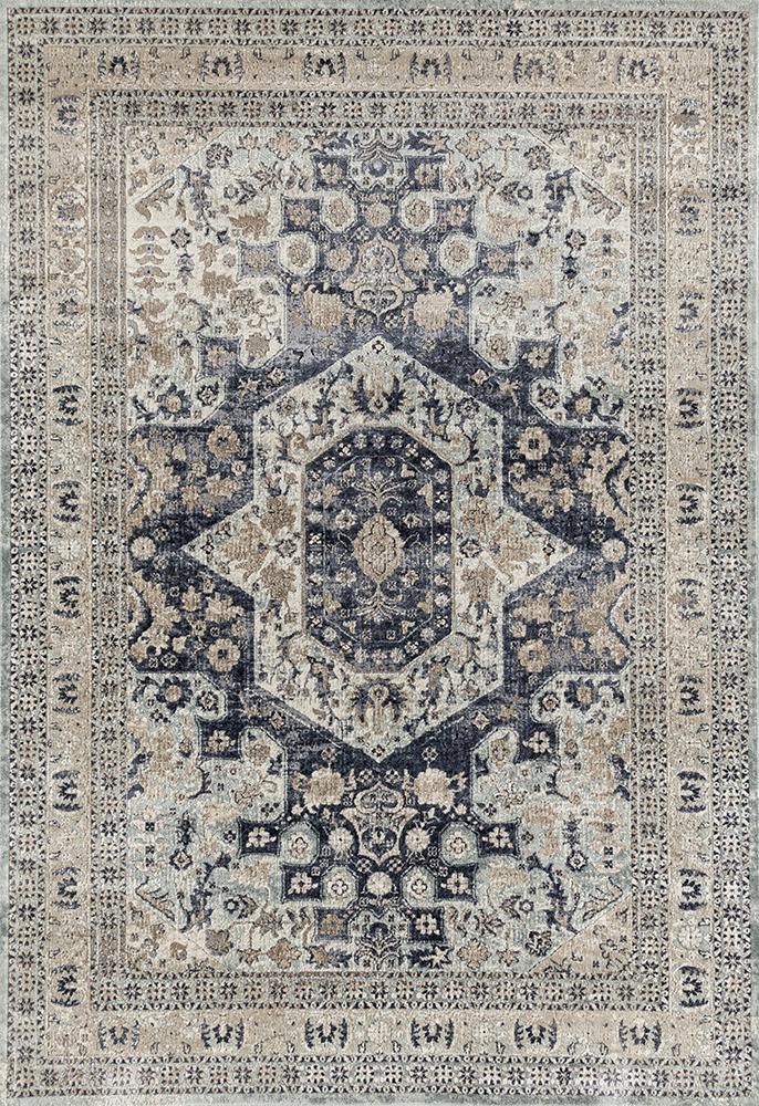 Rhode Esquire Brushed Traditional Blue Rug.