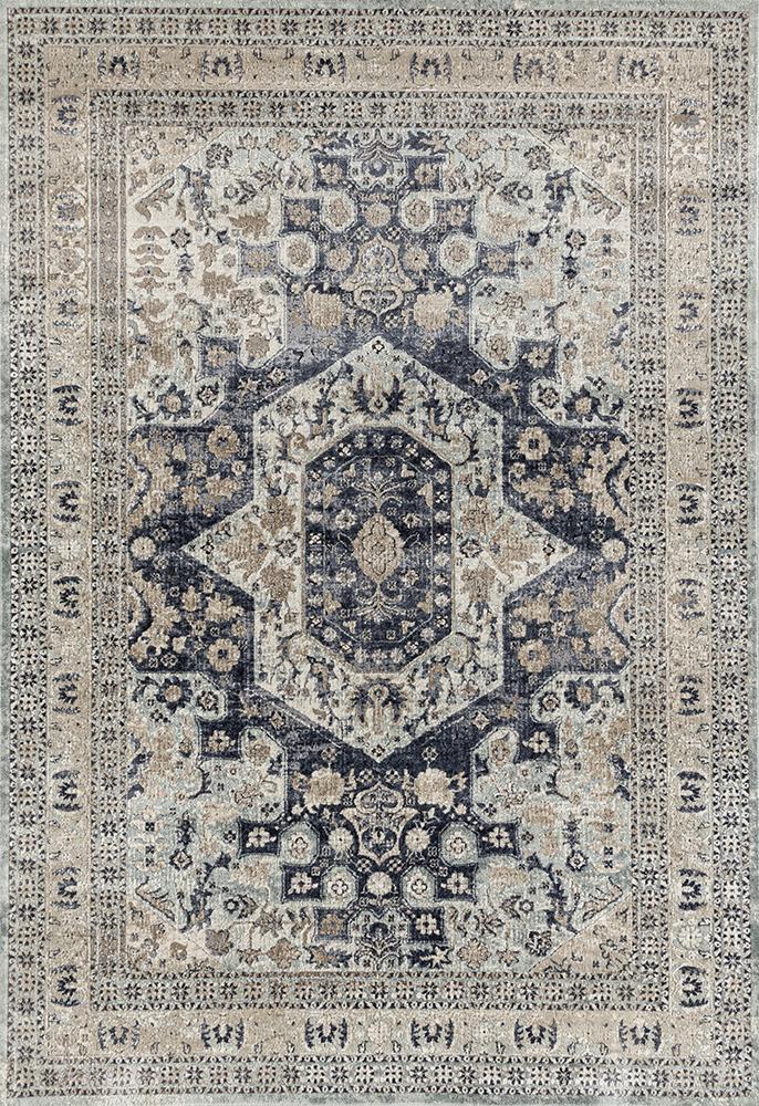 Rhode Esquire Brushed Traditional Blue Rug.