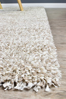 Plain Portland Shaggy Rug Beige.