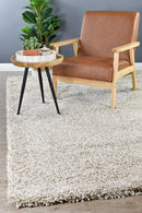 Plain Portland Shaggy Rug Beige.