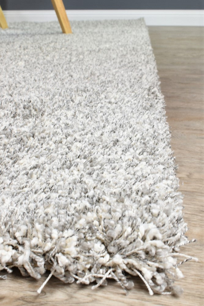 Plain Portland Shaggy Rug Grey.