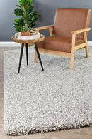 Plain Portland Shaggy Rug Grey.