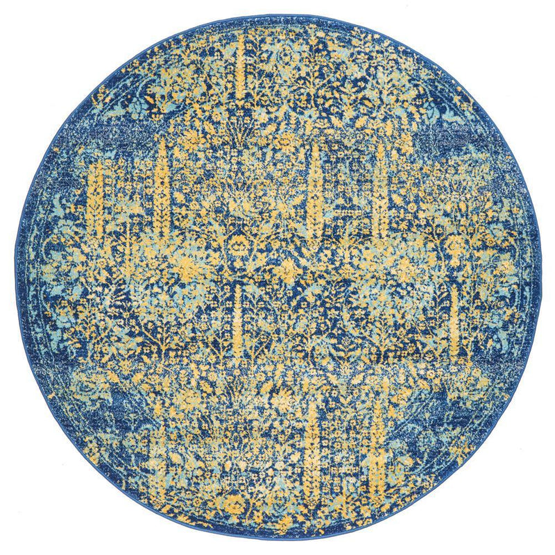 Luminosity 411 Royal Blue Round Rug.