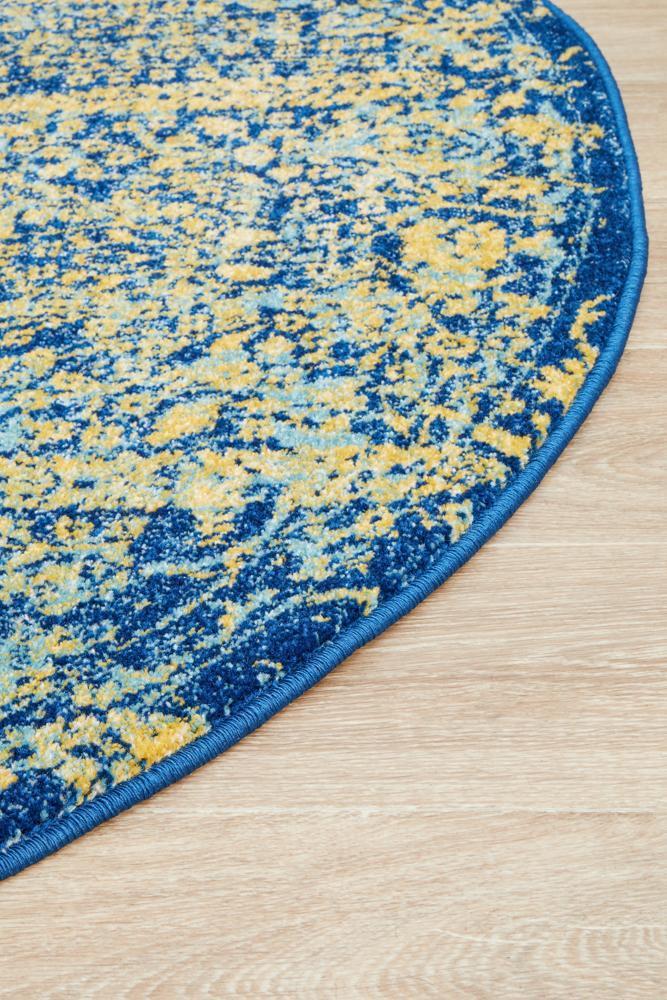 Luminosity 411 Royal Blue Round Rug.