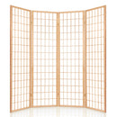 4 Panel Wooden Room Divider - Natural