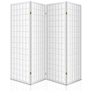 4 Panel Wooden Room Divider - White