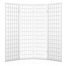 4 Panel Wooden Room Divider - White