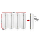 8 Panel Room Divider Privacy Screen Dividers Stand Oriental Vintage White