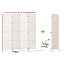 4 Panels Room Divider Screen Privacy Rattan Timber Fold Woven Stand White