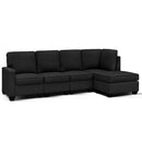 Torrance 5 Seater Modular Chaise - Charcoal