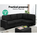 Torrance 5 Seater Modular Chaise - Charcoal