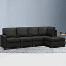 Torrance 5 Seater Modular Chaise - Charcoal