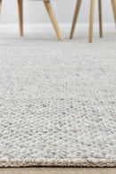 Sibley Ivory Silver Wool Rug.