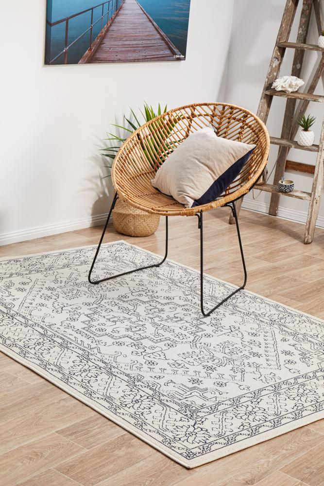 Bahari 5555 White Rug.