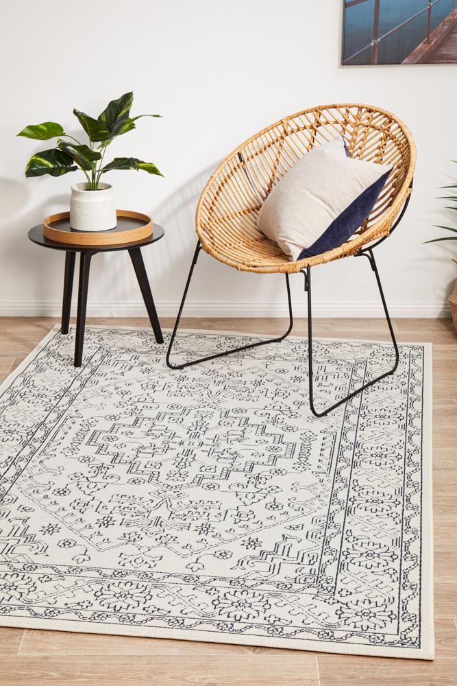 Bahari 5555 White Rug.