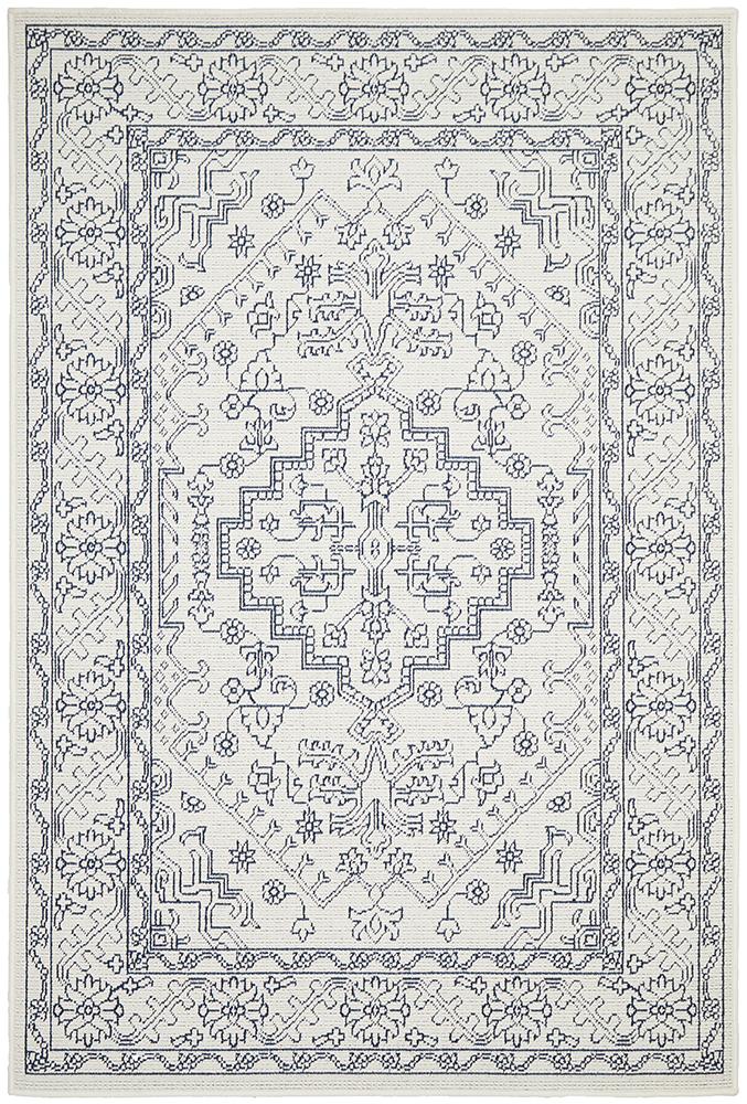 Bahari 5555 White Rug.