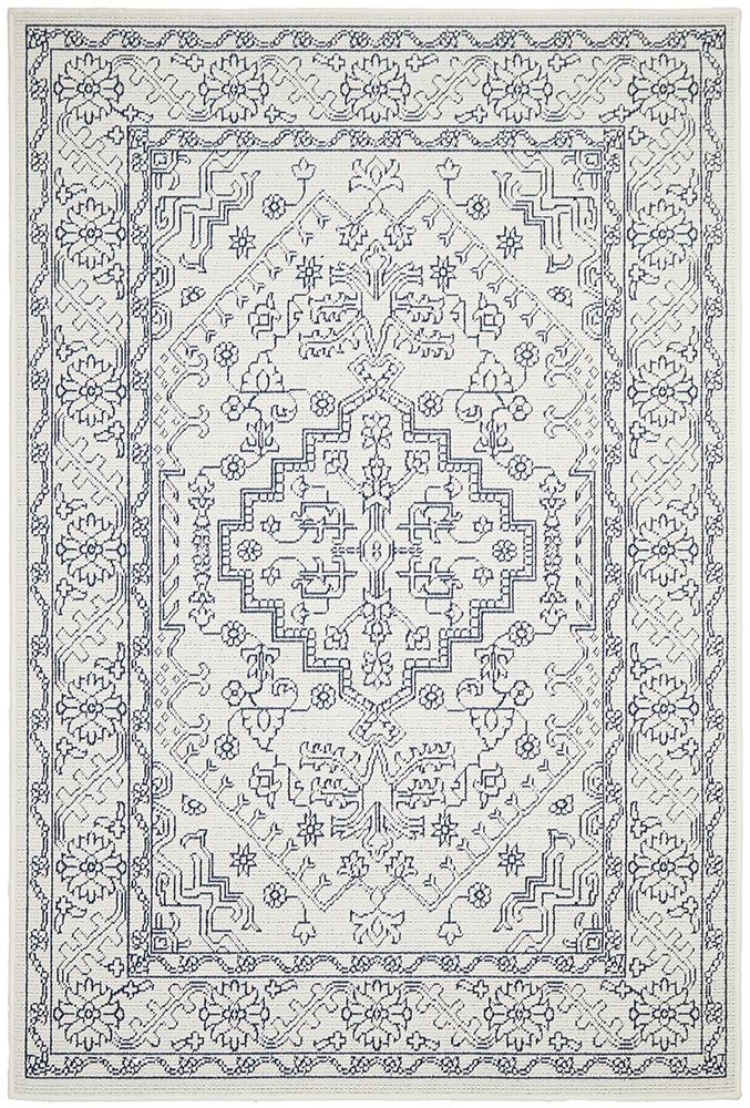 Bahari 5555 White Rug.