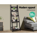 Display Shelf 5 Tier Wooden Ladder Stand Storage Book Shelves Rack Coffee.