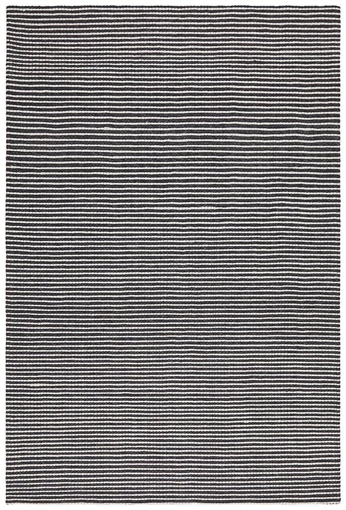 Studio Oskar Felted Wool Striped Rug Black White.