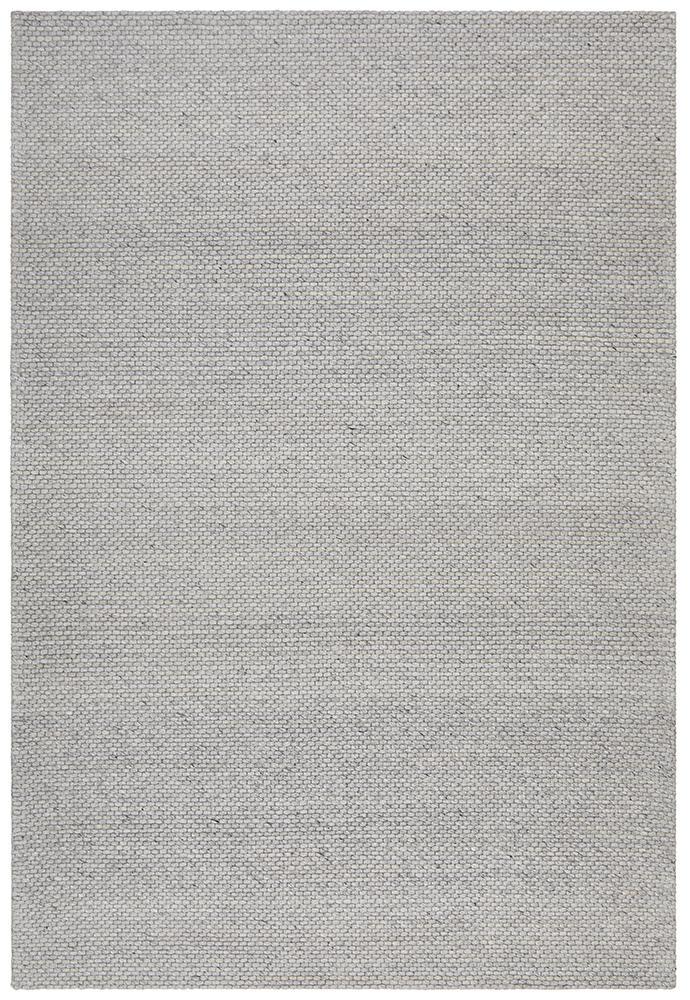 Studio Oskar Felted Wool Striped Rug Grey.